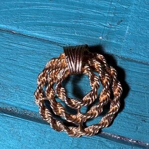 Gold-Tone Twisted Rope Brooch